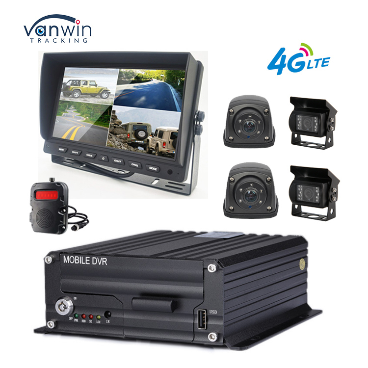 1080P 4 KANAL MDVR Kamera Su Geçirmez 7 İnç Monitör MDVR Kaydedici 4G GPS Geri Vites Kamerası Araç Otobüs Kamyon Araba Geri Vites Yardımı