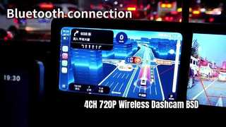4CH 720P Wireless Dashcam w/ 7